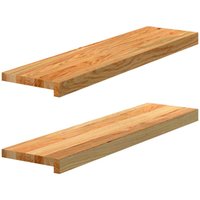 Fensterbänke 2 Stk. Hellbraun 80x20x2 cm Massivholz Eiche vidaXL von VIDAXL