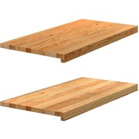 Vidaxl - Fensterbänke 2 Stk. Hellbraun 80x40x2 cm Massivholz Eiche von VIDAXL