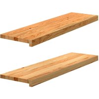 Fensterbänke 2 Stk. Hellbraun 90x30x2 cm Massivholz Eiche vidaXL von VIDAXL