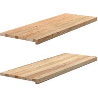Vidaxl - Fensterbänke 2 Stk. Unbehandelt 110x40x2 cm Massivholz Eiche von VIDAXL