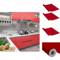 Vidaxl - Fensterfolie - Living Möbelfolien Selbstklebend 2 Stk. Rot 500x90 cm pvc - Rot von VIDAXL