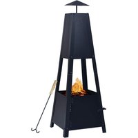 Feuerstelle Schwarz 35×35×99 cm Stahl vidaXL752299 von BONNEVIE