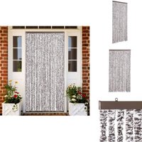 Fliegenvorhang Braun und Beige 100x200 cm Chenille - Fliegenvorhang - Insektenschutz - Türvorhang - Moskitonetz - Sommergarten von VIDAXL