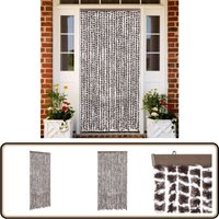 Fliegenvorhang Braun und Weiß 100x200 cm Chenille - Fliegenvorhang - Insektenschutz - Türvorhang - Sommergarten - Balkon von VIDAXL