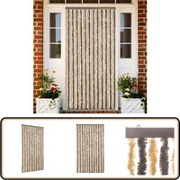 Fliegenvorhang Dunkelbraun und Beige 100x230 cm Chenille - Fliegenvorhang - Insektenschutz - Türvorhang - Sommergarten - Balkon Fliegenvorhang Dunkelbraun und Beige 100x230 cm Chenille - Fliegenvorhang - Insektenschutz - Türvorhang - Sommergarten - Balkon von VIDAXL
