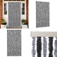 Fliegenvorhang Grau und Schwarz 100x220 cm Chenille - Fliegenvorhang - Insektenschutz - Türvorhang - Moskitonetze - Sommergarten - Home & Living von VIDAXL