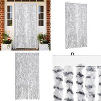 Fliegenvorhang Hellgrau und Dunkelgrau 100x200 cm Chenille - Fliegenvorhang - Insektenschutz - Türvorhang - Moskitonetze - Sommergarten - Home & von VIDAXL