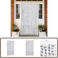 Fliegenvorhang Hellgrau und Dunkelgrau 100x230 cm Chenille - Fliegenvorhang - Insektenschutz - Türvorhang - Moskitonetze - Sommergarten von VIDAXL