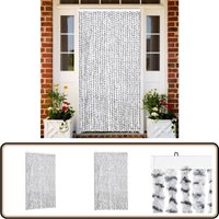 Fliegenvorhang Hellgrau und Dunkelgrau 118x220 cm Chenille - Fliegenvorhang - Insektenschutz - Türvorhang - Moskitonetze - Sommergarten von VIDAXL