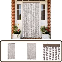 Fliegenvorhang Taupe und Weiß 100x200 cm Chenille - Fliegenvorhang - Insektenschutz - Türvorhang - Moskitonetze - Sommergarten Fliegenvorhang Taupe und Weiß 100x200 cm Chenille - Fliegenvorhang - Insektenschutz - Türvorhang - Moskitonetze - Sommergarten von VIDAXL