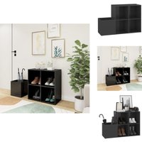 Flur-Schuhschrank Hochglanz-Grau 105x35,5x70 cm Holzwerkstoff - Flur-Schuhschrank - Schuhschrank - Holzwerkstoffmöbel - Garderobe - Schrank von VIDAXL