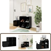 Flur-Schuhschrank Hochglanz-Schwarz 105x35,5x70cm Holzwerkstoff - Flur-Schuhschrank - Schuhschrank - Holzwerkstoffmöbel - Garderobe - Schrank Flur-Schuhschrank Hochglanz-Schwarz 105x35,5x70cm Holzwerkstoff - Flur-Schuhschrank - Schuhschrank - Holzwerkstoffmöbel - Garderobe - Schrank von VIDAXL