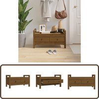 Flurbank Honigbraun 80x40x43 cm Massivholz Kiefer - Flurbank - Holzmöbel - Kiefernholz Möbel - Sitzbank Mit Stauraum - Einbaubank von VIDAXL