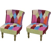 Französische Stühle 2 Stk. Patchwork-Design Stoff Vidaxl von VIDAXL