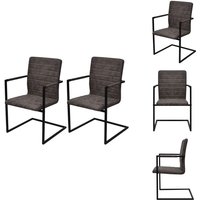 Freischwinger 2 Stk. Braun Kunstleder - Freischwinger - Esszimmerstühle - Stuhl Braun - Leder Sessel - Designer Stuhl von VIDAXL