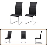 Freischwinger 2 Stk. Schwarz Kunstleder - Freischwinger - Esszimmerstühle - Küchenstühle - Stuhl Schwarz - Moderner Sessel von VIDAXL