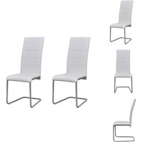 Freischwinger 2 Stk. Weiß Kunstleder - Freischwinger - Esszimmerstühle - Stuhlset - Küchenstuhl - Moderner Sessel von VIDAXL