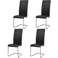 vidaXL Freischwinger 4 Stk. Schwarz Kunstleder von VIDAXL