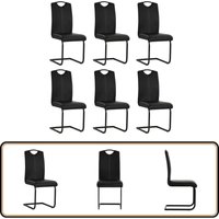 Freischwinger 6 Stk. Schwarz Kunstleder - Freischwinger - Esszimmerstühle - Stühle Schwarz - Kunstleder Stuhl - Stahldesign Freischwinger 6 Stk. Schwarz Kunstleder - Freischwinger - Esszimmerstühle - Stühle Schwarz - Kunstleder Stuhl - Stahldesign von VIDAXL