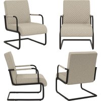 Freischwinger Hellgrau Kunstleder - Industrieller Schreibtischstuhl - Designerstuhl - Esszimmerstuhl - Lounge Chair - Armlehnstuhle - Home & Living von VIDAXL