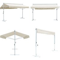 Freistehende Markise Cremefarben 4 x 3 m - Freistehende Markise - Gartensonnenschutz - Sonnenmarkise - Outdoor Möbel - Terrassenüberdachung - Home & von VIDAXL