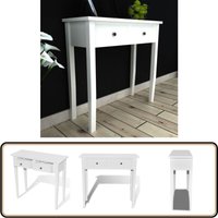 Frisiertisch Konsolentisch mit zwei Schubladen Weiß - Konsole - Sideboard - Kommode - Wohnzimmerschrank - Frisiertisch von VIDAXL