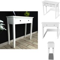 Vidaxl - Frisiertisch Konsolentisch mit zwei Schubladen Weiß - Konsole - Sideboard - Kommode - Wohnzimmerschrank - Frisiertisch von VIDAXL