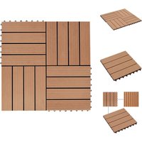 Fußböden & Teppichböden - Living Terrassenfliesen 11 Stück wpc 30 x 30 cm 1 qm Teakholzfarbe - Braun Fußböden & Teppichböden - Living Terrassenfliesen 11 Stück wpc 30 x 30 cm 1 qm Teakholzfarbe - Braun von VIDAXL