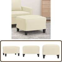 Fußhocker Creme 60x50x41 cm Kunstleder - Polsterhocker - Cremefarbener Hocker - Kunstleder Hocker - Sitzsack - Beistelltisch von VIDAXL