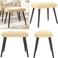 Vidaxl - Fußhocker Cremeweiß 45x29,5x35 cm Samt - Samtsessel - Cremefarbener Sessel - Beistelltisch - Hocker Mit Armlehnen - Lounge Chair - Home & von VIDAXL