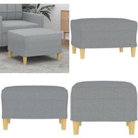 Fußhocker Hellgrau 60x50x41 cm Stoff - Sitzsack - Hocker - Fußhocker - Beistelltisch - Grau - Home & Living von VIDAXL