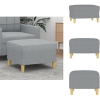 Fußhocker Hellgrau 60x50x41 cm Stoff - Sitzsack - Hocker - Fußhocker - Beistelltisch - Grau von VIDAXL