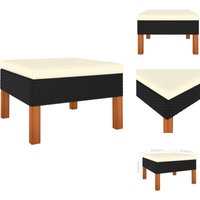 Fußhocker Poly-Rattan und Massivholz Eukalyptus - Outdoor-Hocker - Rattan-Hocker - Eukalyptus Holz - Lounge Set - Gartenmöbeln von VIDAXL