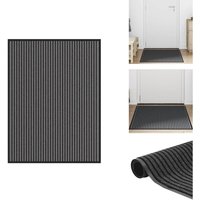 Fußmatte Streifen Schwarz und Grau 90x120 cm - Fußmatte - Fußmatten - Schmutzfangmatte - Türmatte von VIDAXL