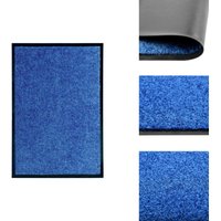 Fußmatte Waschbar Blau 40x60 cm - Teppich - Fußmatte - Türmatte - Badezimmermatte - Outdoormatte von VIDAXL