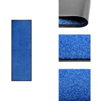 Fußmatte Waschbar Blau 60x180 cm - Innenfußmatte - Außenfußmatte - Türmatte - Waschebene - Blaue Fußmatte von VIDAXL