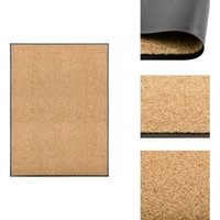 Fußmatte Waschbar Creme 90x120 cm - Innenfußmatte - Outdoor-Matte - Türmatte - Waschebene - Cremefarbene Fußmatte Fußmatte Waschbar Creme 90x120 cm - Innenfußmatte - Outdoor-Matte - Türmatte - Waschebene - Cremefarbene Fußmatte von VIDAXL