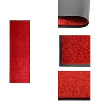 Fußmatte Waschbar Rot 60x180 cm - Innenfußmatte - Außenfußmatte - Türmatte - Waschebene - Anti-Rutschmatte Fußmatte Waschbar Rot 60x180 cm - Innenfußmatte - Außenfußmatte - Türmatte - Waschebene - Anti-Rutschmatte von VIDAXL