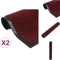 Fußmatten - Living Schmutzfangmatten 2 Stk. Rechteckig Getuftet 60x90 cm Rot - Rot von VIDAXL