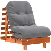 Futon Schlafsofa mit Matratze Braun 60x206x11 Massivholz Kiefer Vidaxl von VIDAXL