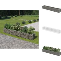 Gabionen-Hochbeet Verzinkter Stahl 360×50×50 cm - Gabionen-Hochbeet - Stahltank - Gartendekoration - Blumenerde - Steinfüllung von VIDAXL