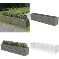 Gabionen-Hochbeet Verzinkter Stahl 450×90×100 cm - Gabionen-Hochbeet - Stahltank - Gartendekoration - Blumenerde - Steinfüllung - Home & Living von VIDAXL
