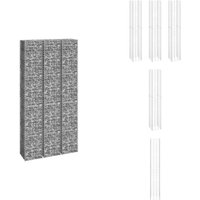 Gabionen-Hochbeete 3 Stk. 30x30x200 cm Eisen - Eisen Gartenmöbel - Gabionen - Terrassenbepflanzung - Hochbeet - Pflanzenbehälter von VIDAXL