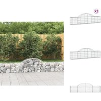 Gabionen mit Hochbogen 2 Stk. 200x30x40/60 cm Verzinktes Eisen - Gabionen - Gabionenkorb - Gartendeko - Zaun - Sichtschutz Gabionen mit Hochbogen 2 Stk. 200x30x40/60 cm Verzinktes Eisen - Gabionen - Gabionenkorb - Gartendeko - Zaun - Sichtschutz von VIDAXL