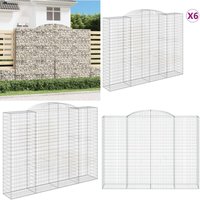 Vidaxl - Gabionen mit Hochbogen 6 Stk. 300x50x220/240cm Verzinktes Eisen - Gabionen - Gabionenkorb - Gartendeko - Zaun - Sichtschutz - Home & Living von VIDAXL