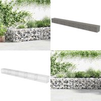 Gabionenwand mit Abdeckung Verzinkter Stahl 600×50×50 cm - Gabionenwand - Stahltrennung - Gartenzaun - Sichtblende - Terrassenbegrenzung - Home & von VIDAXL