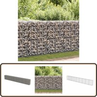 Gabionenwand mit Abdeckung Verzinkter Stahl 900×50×100 cm - Gabionenwand - Stahldrahtzaun - Terrassenbegrenzung - Sichtschutz - Gartenelement von VIDAXL