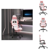 Gaming-Stuhl mit Fußstütze Drehbar Weiß & Rosa Kunstleder - Gaming-Stuhl - Gaming-Stühle - Bürostuhl - Stuhl Gaming-Stuhl mit Fußstütze Drehbar Weiß & Rosa Kunstleder - Gaming-Stuhl - Gaming-Stühle - Bürostuhl - Stuhl von VIDAXL