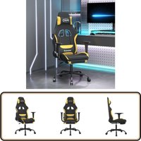 Gaming-Stuhl mit Fußstütze Schwarz und Gelb Stoff - Gaming Stuhl - Gamer Chair - PC Stuhl - Schreibtischstuhl - Ergonomischer Stuhl von VIDAXL