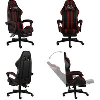 Gaming-Stuhl mit Fußstütze Schwarz und Weinrot Kunstleder - Gaming-Stuhl - Bürostuhl - Ergonomischer Stuhl - Hochwertiger Stuhl - PC-Stuhl - Home & Gaming-Stuhl mit Fußstütze Schwarz und Weinrot Kunstleder - Gaming-Stuhl - Bürostuhl - Ergonomischer Stuhl - Hochwertiger Stuhl - PC-Stuhl - Home & von VIDAXL